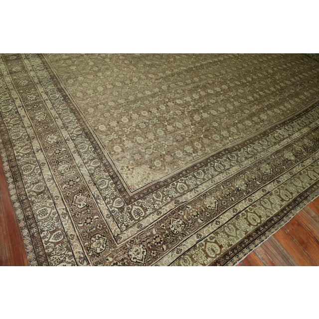 Rare large square size early 20th century authentic Persian Tabriz featuring Classic Herati pattern in different shades of...