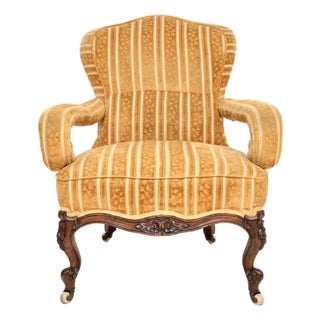 Antique Victorian Carved Walnut Armchair, 1860s For Sale