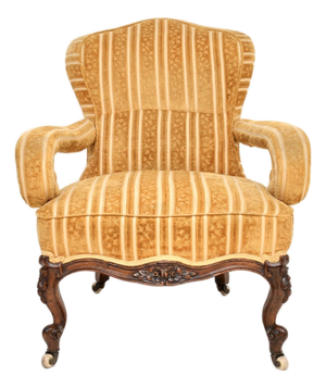Antique Victorian Carved Walnut Armchair, 1860s