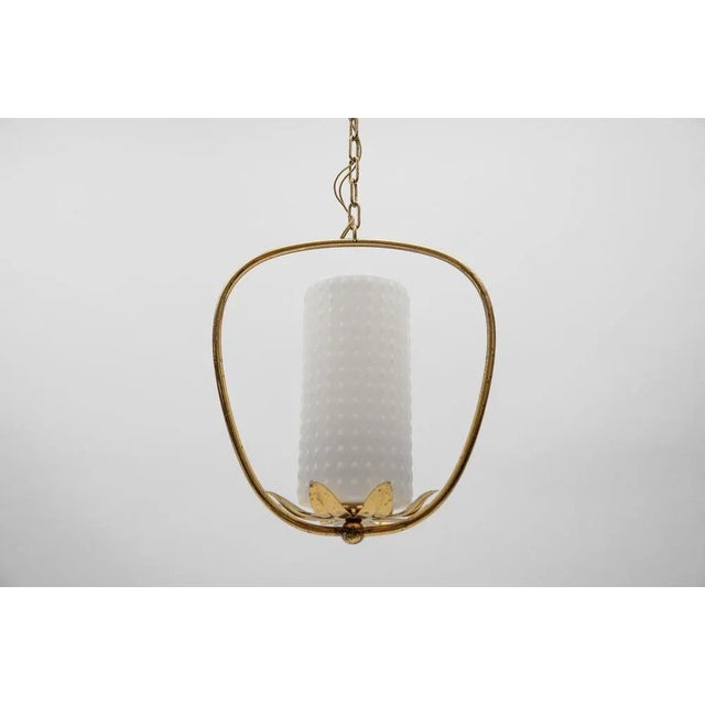 Mid-Century Modern Mid-Century Modern Brass and Bubble Glass Pendant Lamp by Rupert Nikoll, Vienna, Austria, 1960s For Sale - Image 3 of 10