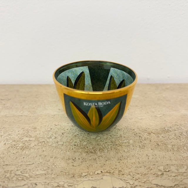 Gold Mini Sculpture Bowl by Ulrica Hydman Vallien for Kosta Boda, 1980s For Sale - Image 8 of 15