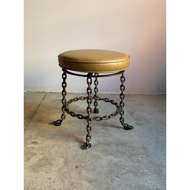 Chain-Link Swivel Stool in the Style of Franz West Late 20th–early 21st century chain-link stool constructed from welded...