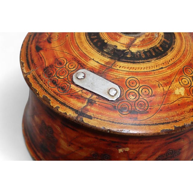 Handpainted Wooden Lacquerware Spice Box, 1950s For Sale - Image 11 of 14