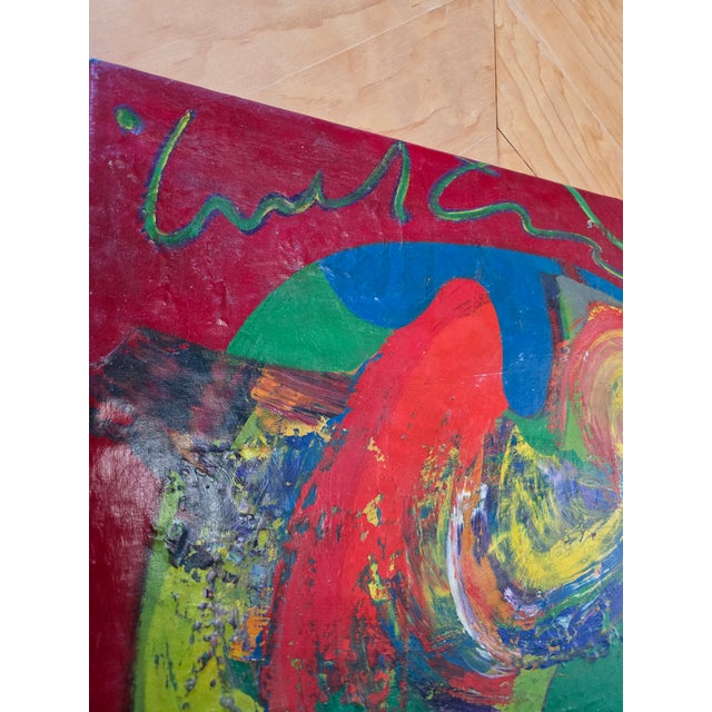 Vintage Mid Century Modern Abstract Signed Painting For Sale In Boston - Image 6 of 7