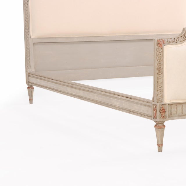 1940s A French Louis XVI Style Painted Queen Bed, C. 1940. For Sale - Image 5 of 7