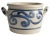 Folk Art Stoneware Jar with Cobalt Blue Floral Motif from Westerwald, Germany For Sale
