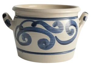 Folk Art Stoneware Jar with Cobalt Blue Floral Motif from Westerwald, Germany