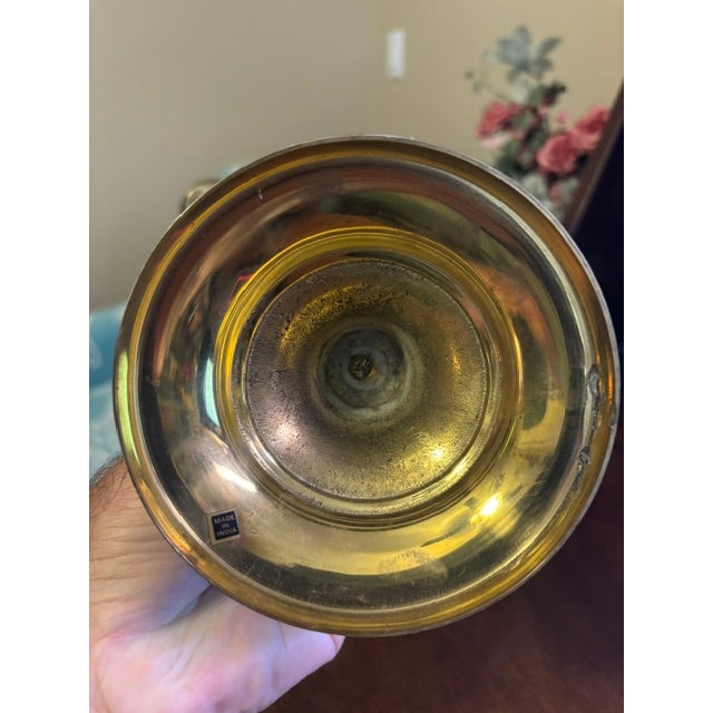Mid 20th Century Vintage Brass 5‑Arm Candelabrum – Made in India, Mid‑20th Century For Sale - Image 5 of 5