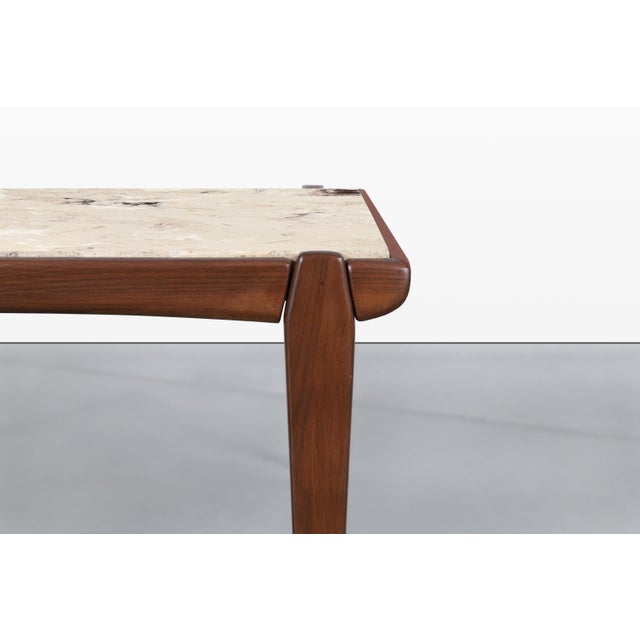 Mid-Century Modern Walnut and Faux Marble Side Tables For Sale - Image 10 of 13