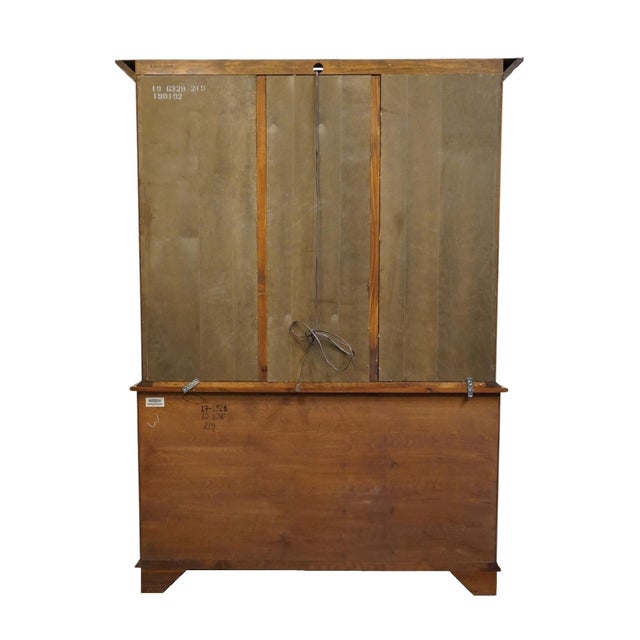 Ethan Allen Country Craftsman Solid Knotty Pine Early American Country French 62" Buffet W. Lighted Display China Cabinet 19-6326 / 19-6328 For Sale - Image 11 of 15