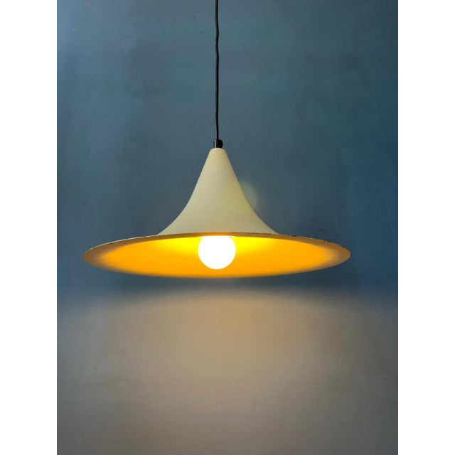 Vintage Space Age Metal Witch Hat Pendant Lamp For Sale - Image 4 of 11