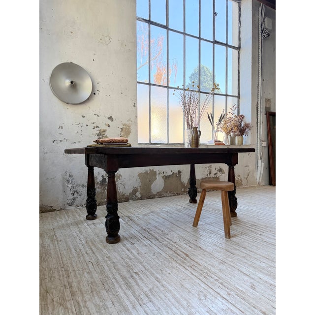 Antique Castle Table in Carved Oak, 1890s For Sale - Image 3 of 18