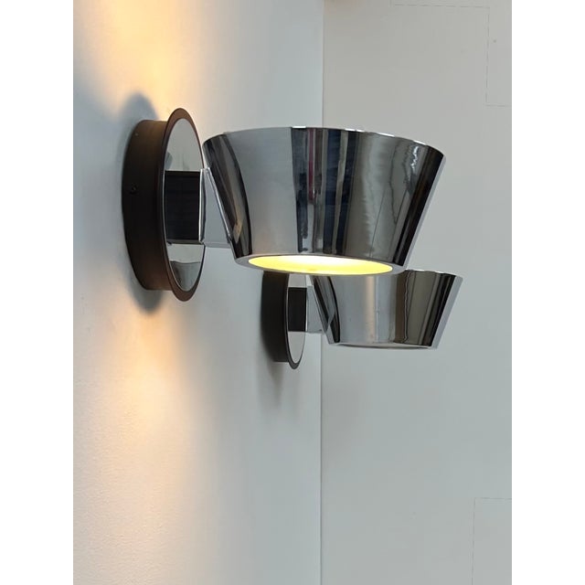 Wall Lights in Chrome and Frosted Glass, France, 1970, Set of 2 For Sale - Image 4 of 8