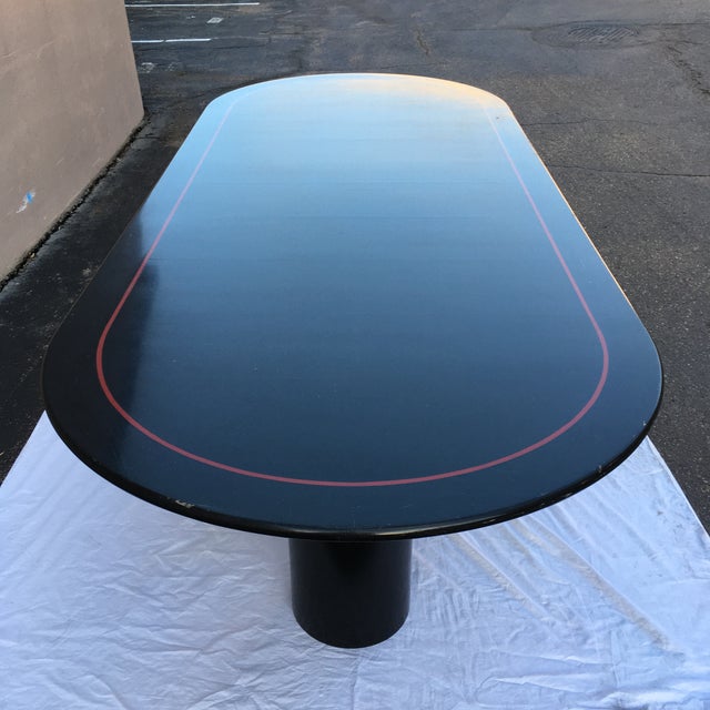 Mid-Century Modern Black Lacquered 10' Elliptical Dining ...