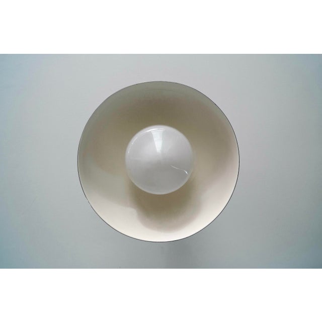 1970’s Hollywood Regency Black Chrome & Brass Ceiling Light Fixture For Sale - Image 11 of 11