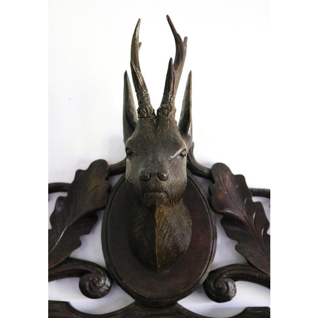 Black Swiss Black Forest Coat Stand and Hat Rack, 1800s For Sale - Image 8 of 17