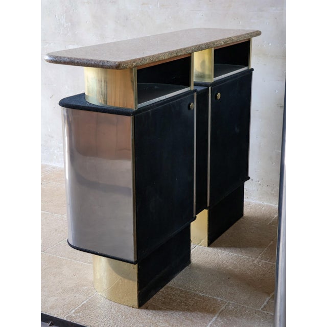 Brass and Chrome Bar, 1980s, Set of 2 For Sale - Image 4 of 14