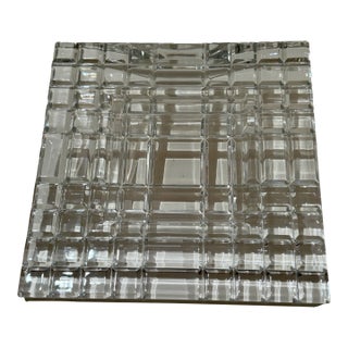 Mid 20th Century Waterford Crystal 8x8 Square Cut Picture Frame “Metropolitan” Design For Sale