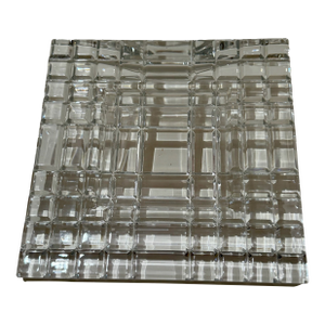 Mid 20th Century Waterford Crystal 8x8 Square Cut Picture Frame – Modern Faceted “Metropolitan” Design