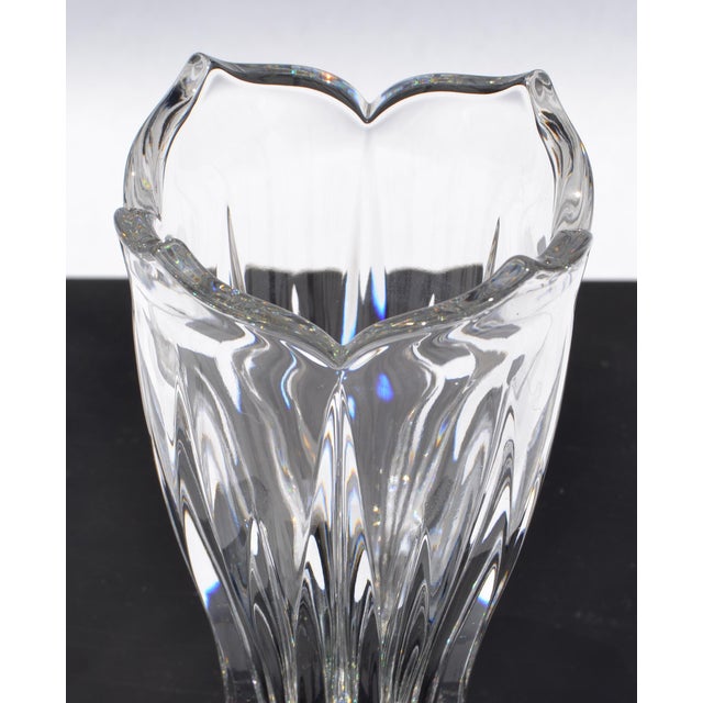 Glass 1970s Art Deco Style Waterford Heavy Crystal Tulip Vase Star Base For Sale - Image 7 of 13