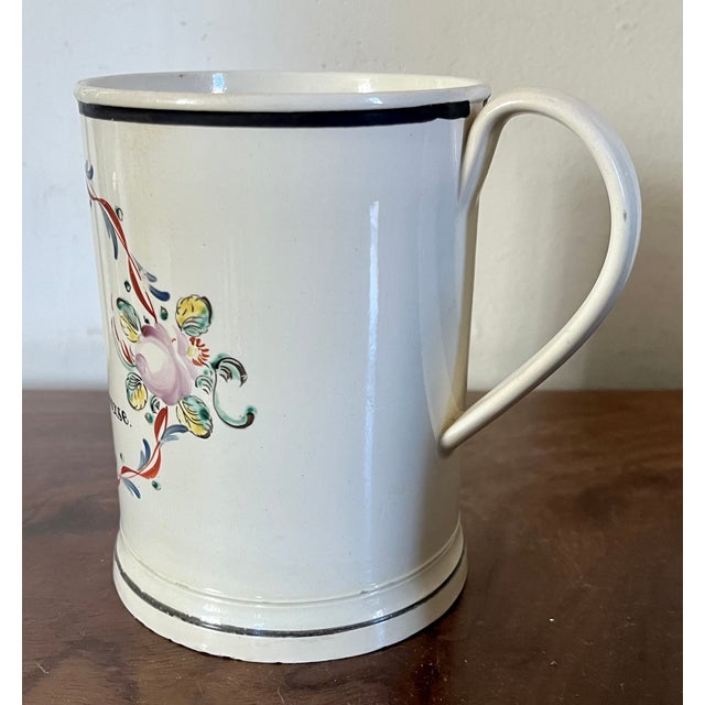 18th Century English Traditional Creamware Porter's Tankard Mug For Sale - Image 9 of 11