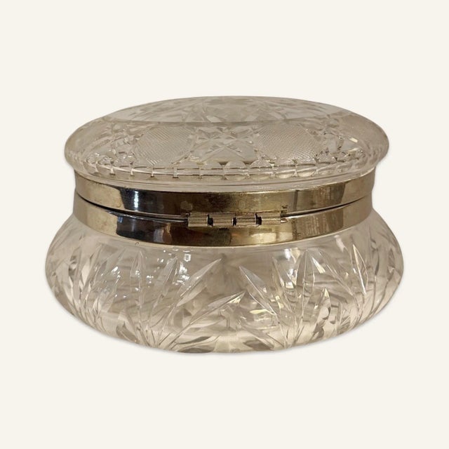 Traditional Early 20th Century Large Cut Glass Vanity Jar For Sale - Image 3 of 6