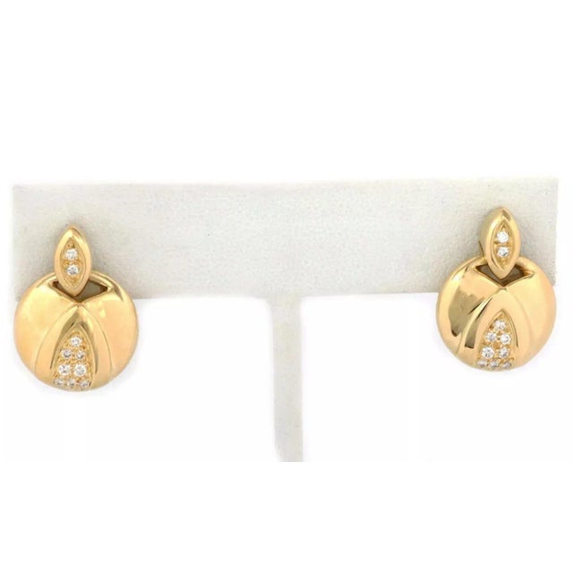 Contemporary Movado Diamonds 18k Yellow Gold Dangle Earrings, 2 Pieces For Sale - Image 3 of 6