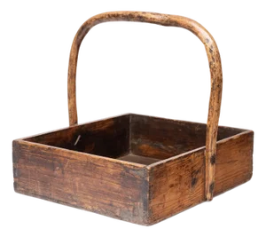 Early 20th Century Rustic Chinese Bent Handle Merchant's Tray
