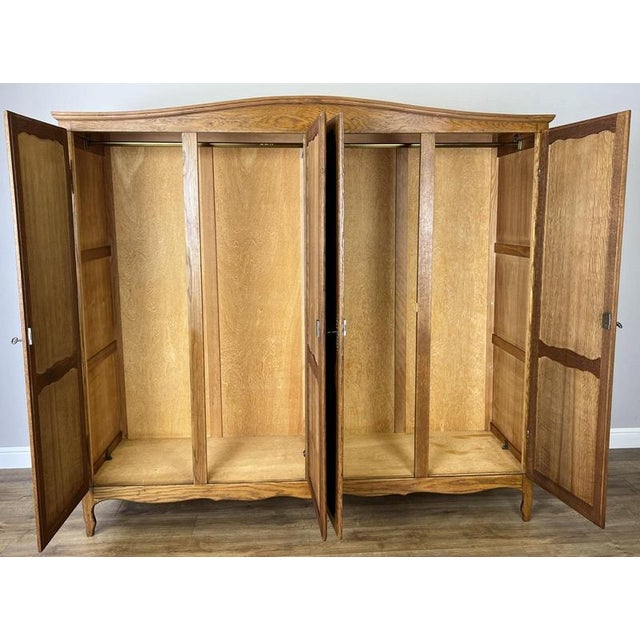 Vintage French Louis XVI Style Wardrobe in Oak For Sale - Image 10 of 11