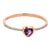 Dainty Heart Shaped Amethyst and Diamonds 14k Rose Gold Stackable Ring Size 7 ( All Sizes Available) For Sale