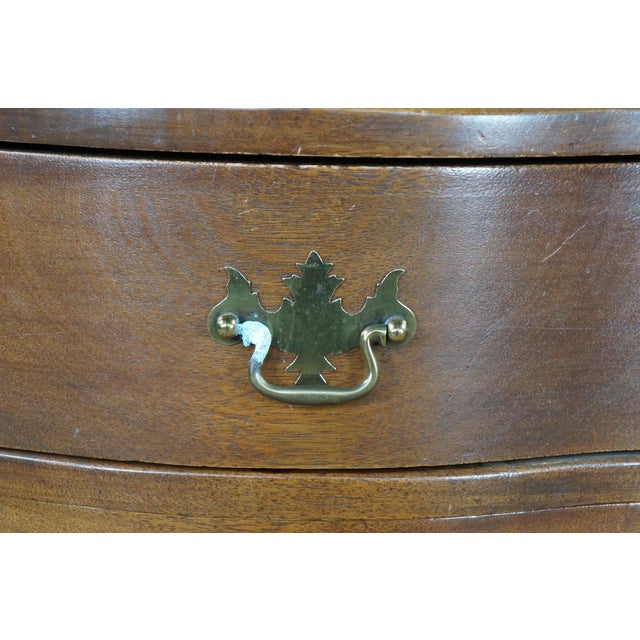 Antique Chippendale Serpentine Oxbow Mahogany Secretary Library Writing Desk 33" For Sale - Image 11 of 18
