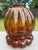Mid-Century Modern 1960s Mid 20th Century Hand-Blown Amber Art Glass Pumpkin Melon Ribbed Lamp Shade 4" Fitter For Sale - Image 3 of 10
