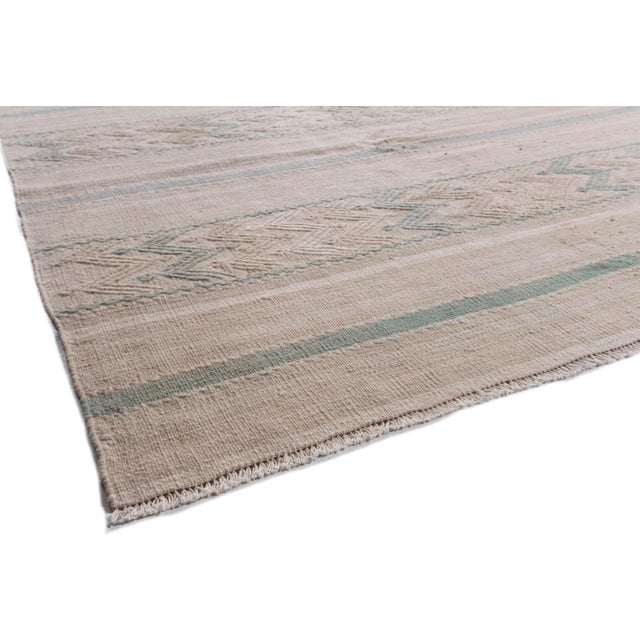 Vintage Circa 1940 Tan Turkish Kilim Flatweave Rug 4ft 8in X 9ft 4in For Sale - Image 11 of 14