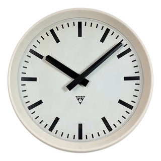 Large Industrial Bakelite Factory Wall Clock from Pragotron, 1960s For Sale