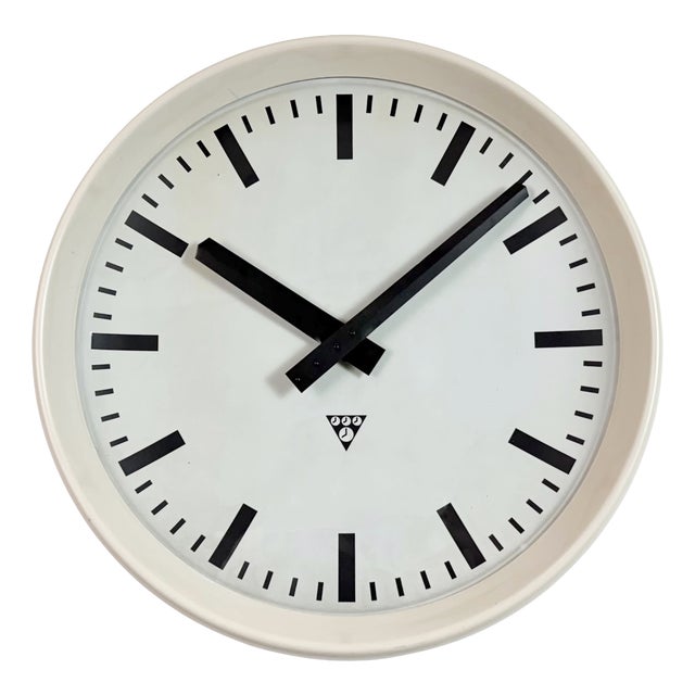 Large Industrial Bakelite Factory Wall Clock from Pragotron, 1960s For Sale