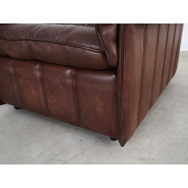 Swiss Brown Leather Armchair from de Sede, 1970s For Sale - Image 14 of 18