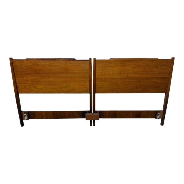 Mid-Century Modern Drexel Declaration Walnut King Size Headboard For Sale