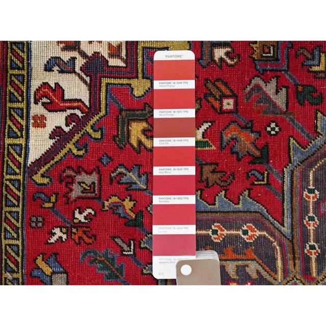 1960s Red Semi Antique Persian Heriz Rug For Sale In New York - Image 6 of 12