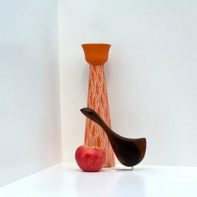 Brown Teak Long Neck Bird Figurine, Mid Century Modern Style For Sale - Image 8 of 10