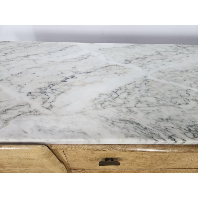 Vintage Maple Chest of Drawers with Marble Top, 1950 For Sale - Image 6 of 18