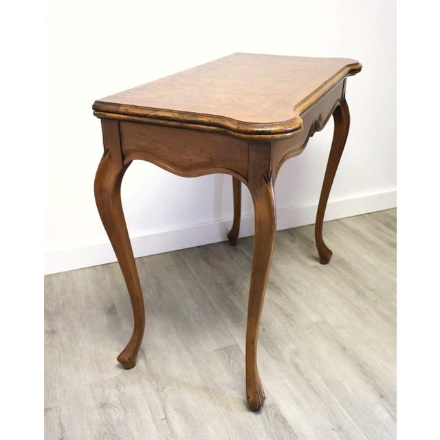 Baker Furniture Company Baker Milling Road Burl Walnut Flip-Top Game Table For Sale - Image 4 of 12