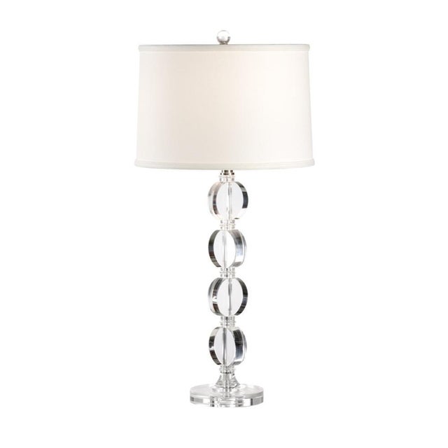 Solid crystal with nickel accents 31h x 6.3w x 6.3d Shade Dimensions: top(14) bottom(15) side(10)