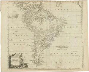 Antique Map of South America by Conder, 1775