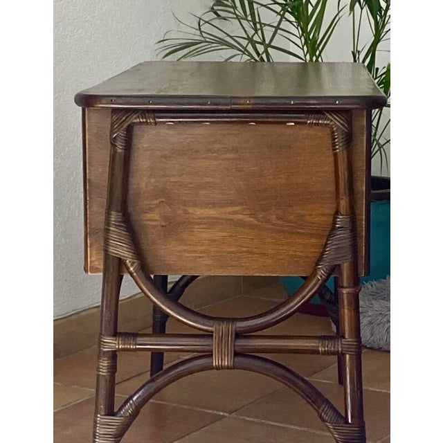 Rattan Desk with 3 Drawers, 1950s For Sale - Image 16 of 17