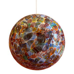 Murano-Style Glass Sphere With Multicolored Murrine, Contemporary Design