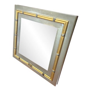 Vintage Italian Gucci Brass & Chrome Square Picture Frame, 1980s For Sale