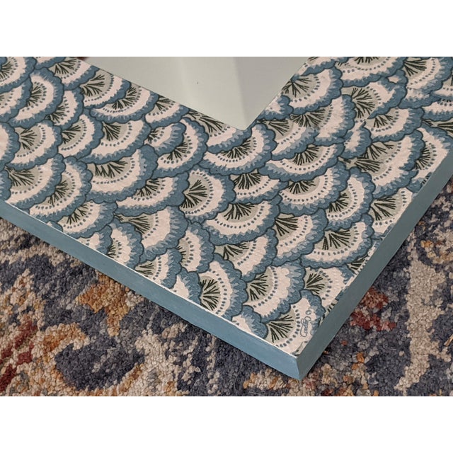 One of a Kind Pierre Frey Decoupaged Seashell Wall Mirror For Sale - Image 9 of 13