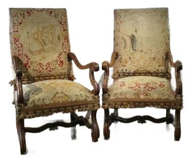 Antique Pair of Late 19th Century Louis Xiv Style Beechwood