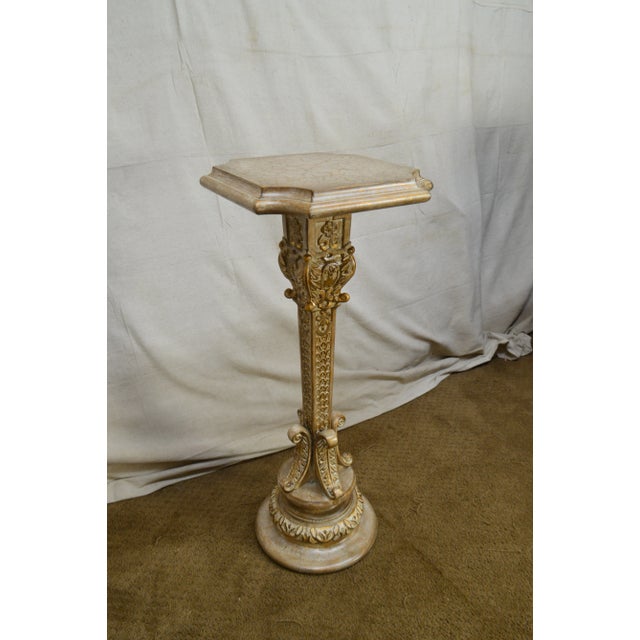 French Regency Style Faux Painted Pedestal For Sale - Image 10 of 13