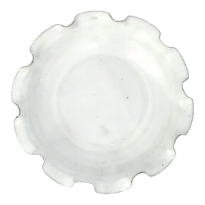 White Pottery Bowl with Ruffled Edge